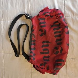 L.A.M.B. Gwen Stefani red and black fabric purse
